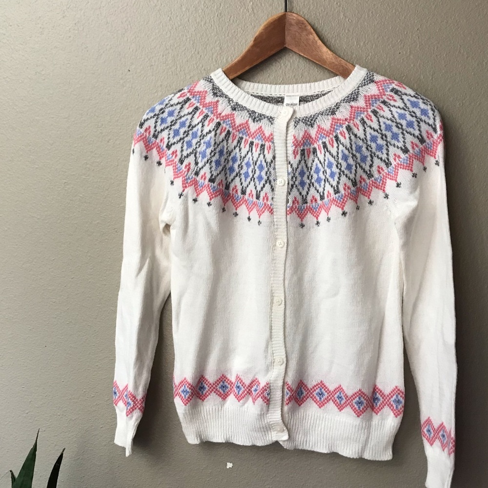 OshKosh B’gosh Fair Isle Cardigan Sz 12 New W/oTag